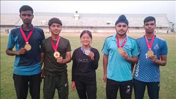 Five students won Gold  Medal  Under 17 Softball State Khed Vatan Punjab Diya 2022.