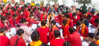 Hawan Ceremony was organized for Board classes.Principal Mrs. Neeru Kaura, ??Head Academic Mrs. Simple Verma and all the teachers congratulated the students. and good performance in board examinations.