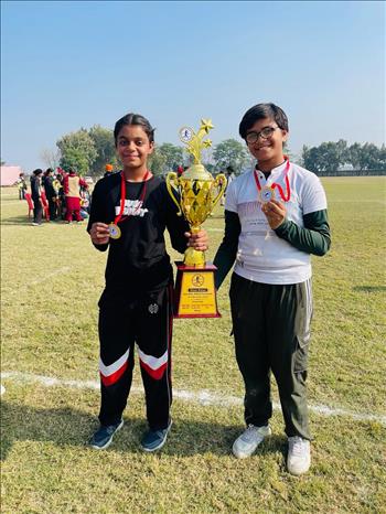 67th School State under 14 Softball tournament Girls held at Moga from 02-12-2023 to 04-12-2023 Our two students got gold ?? medal.